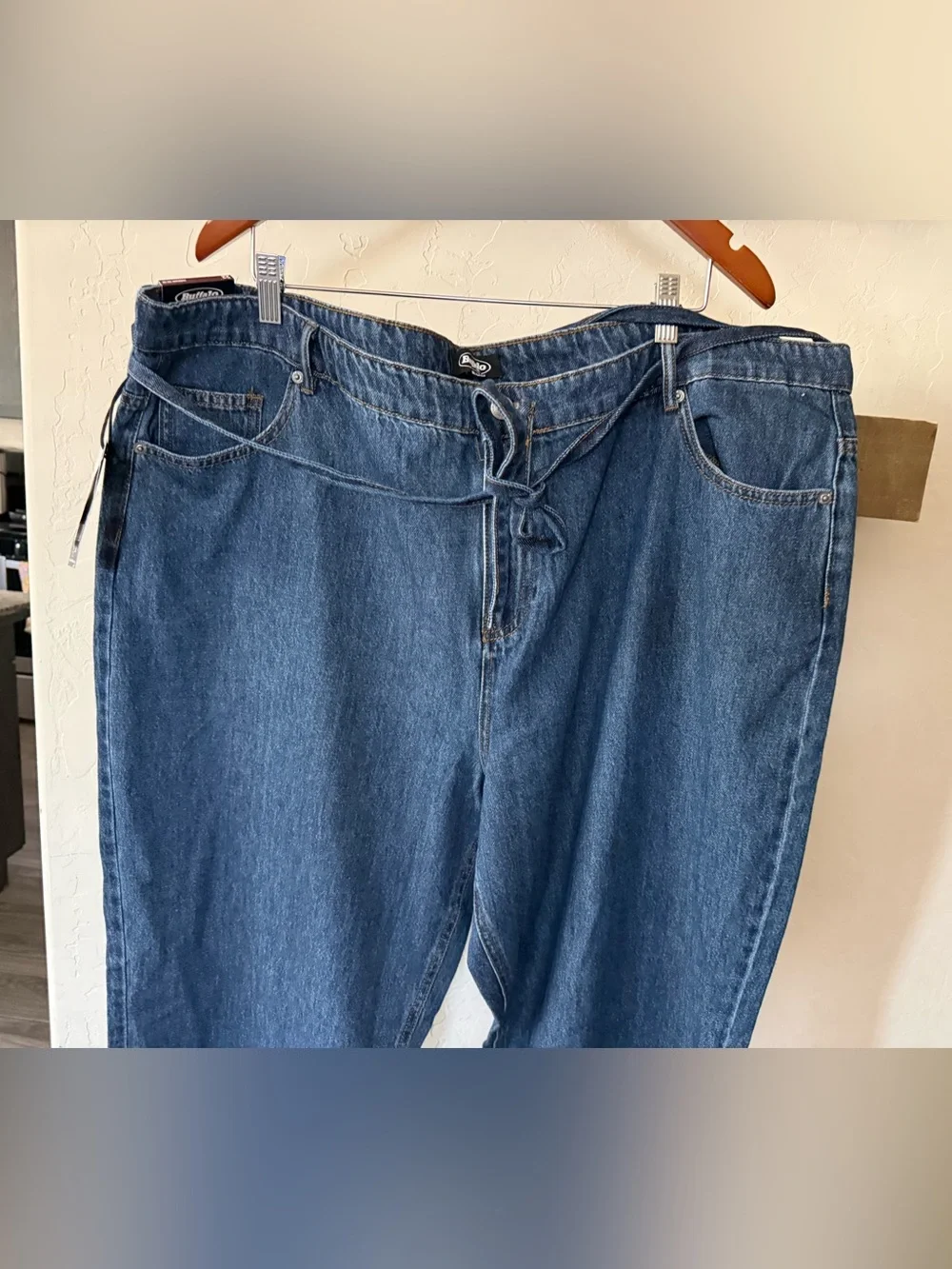 Buffalo Jeans| Belted Denim Jeans in wide Leg,100% cotton•••NWT,Plus size 22